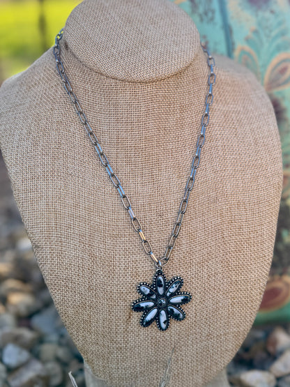 White Flower Blossom Necklace