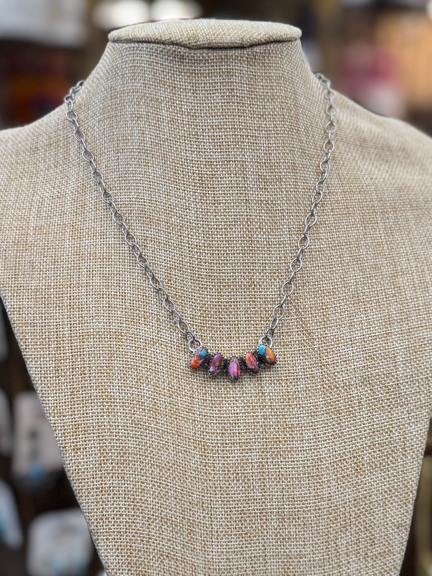 Pink Dahlia Stone Necklace