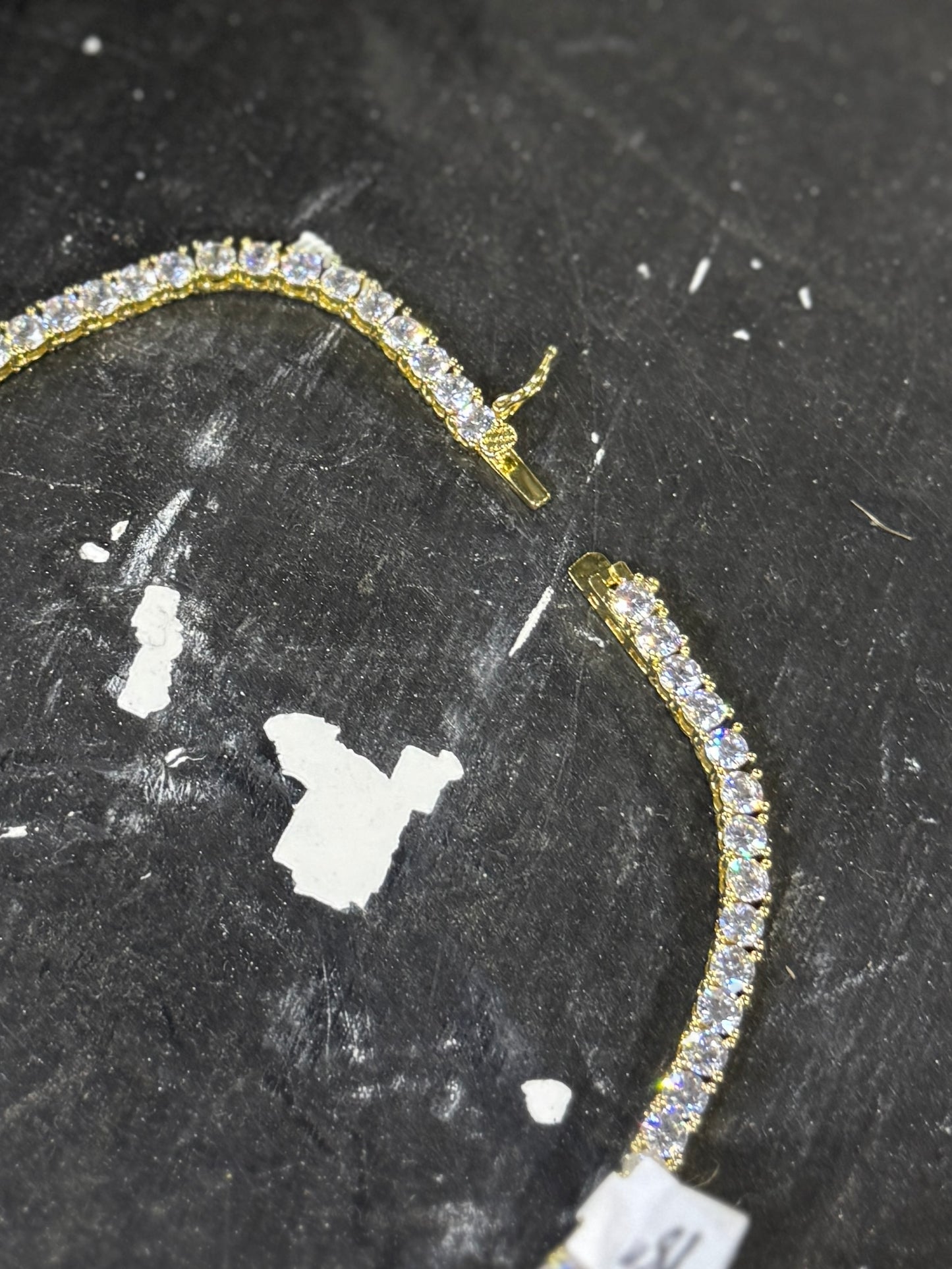 Gold Tennis CZ Necklace