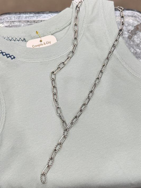 Twisted Rope Lariat Necklace