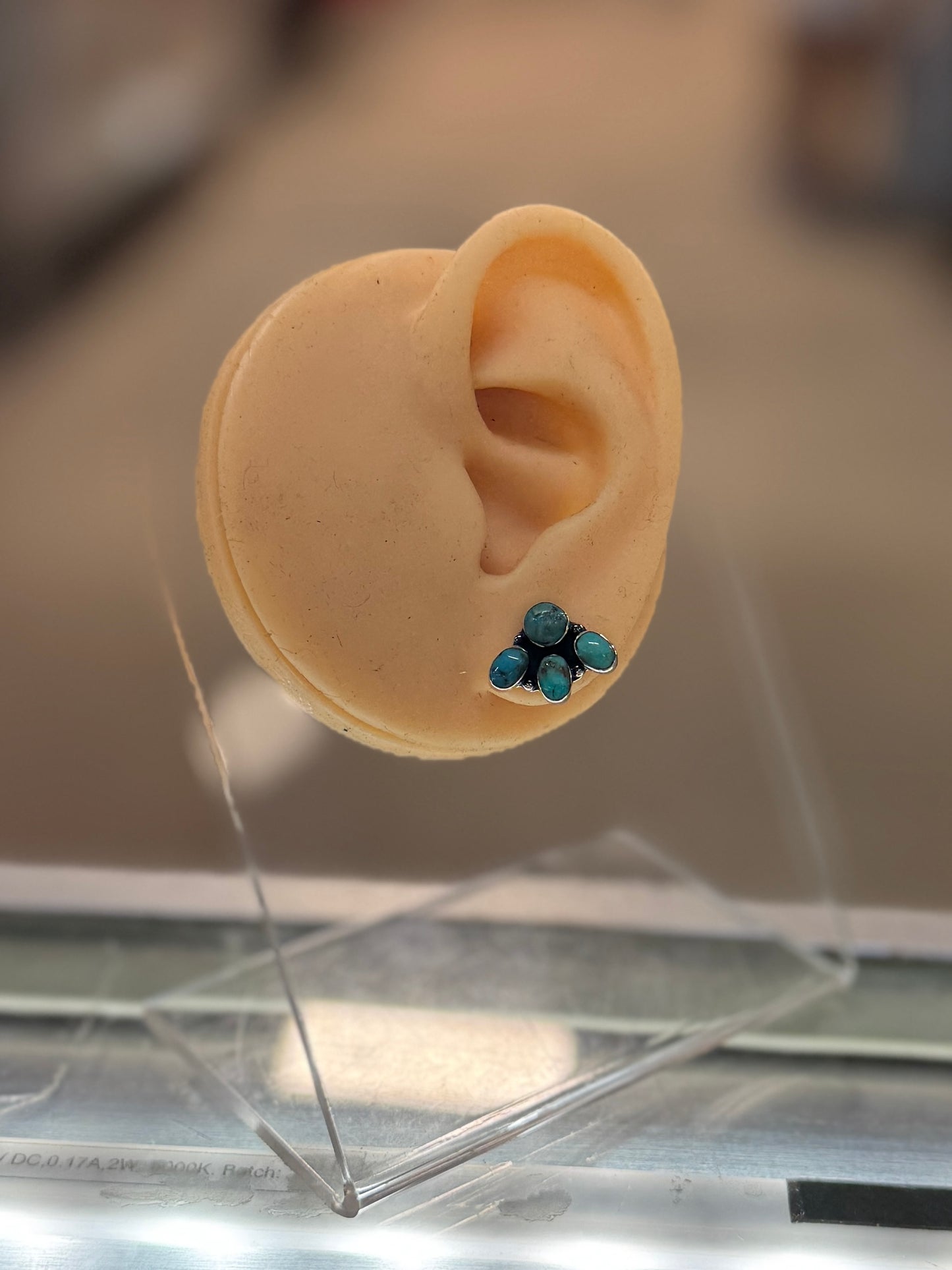 Small Turquoise Cluster Stud Earrings