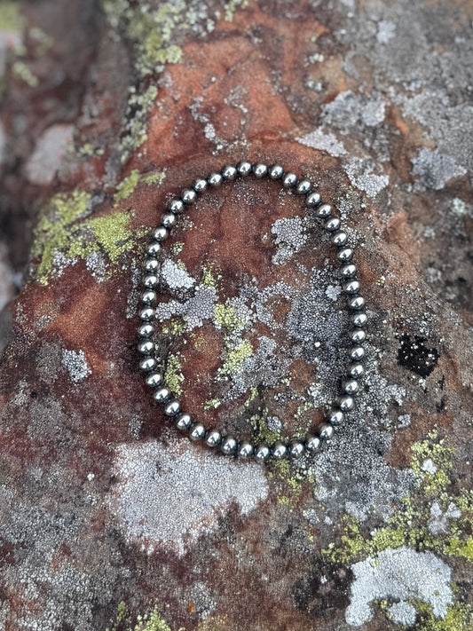 4mm Sterling Silver Pearl Bracelet (STRETCH) - Cowgirls & City Chics