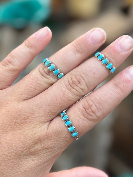 5 Stone Kingman Silver Stacker Ring - Cowgirls & City Chics
