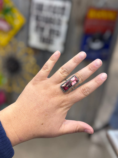 Red Dahlia Rose Ring