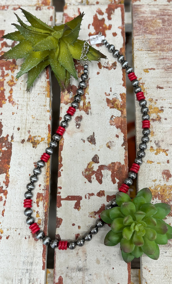 {Tombstone} Coral & Pearl Necklace