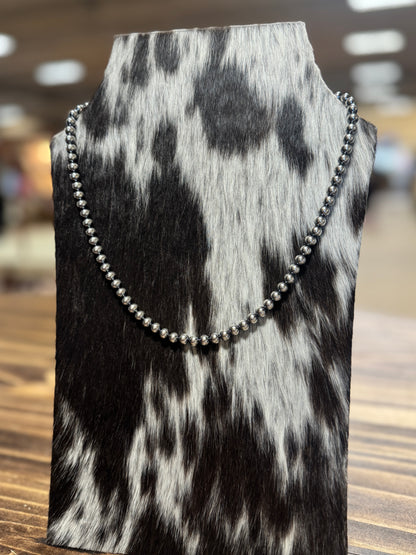 6mm Sterling Silver Navajo Pearl Necklace