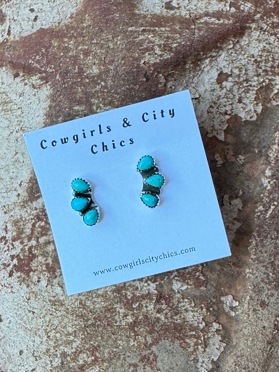 Kingman Triple Stone Earrings