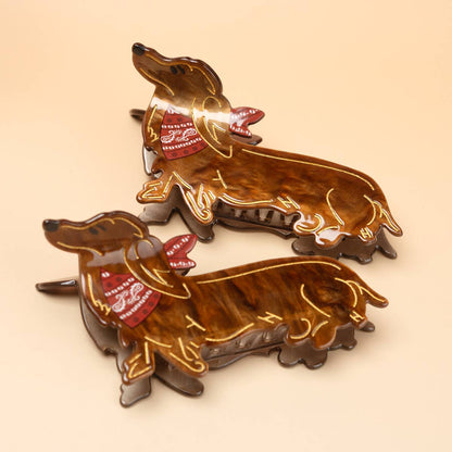 Bandana Dachshund Hair Claw Clip