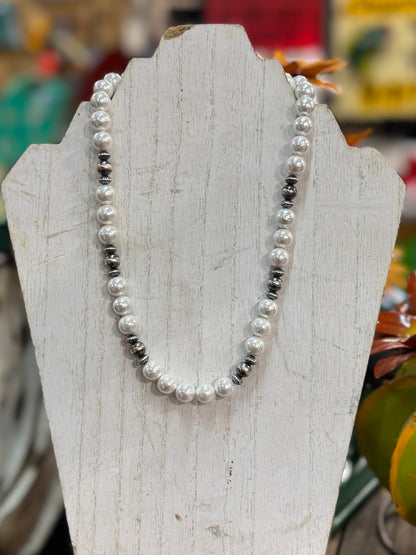 Mother Of Pearl & Pearl Necklace