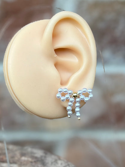 Pearl Bow Earrings