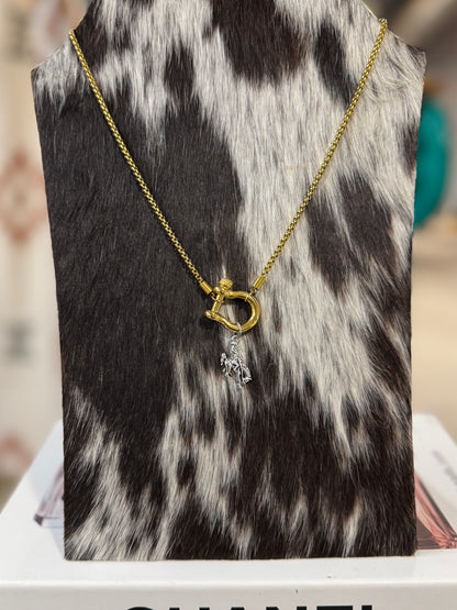 Two-Tone Bronc Screw Bit Necklace