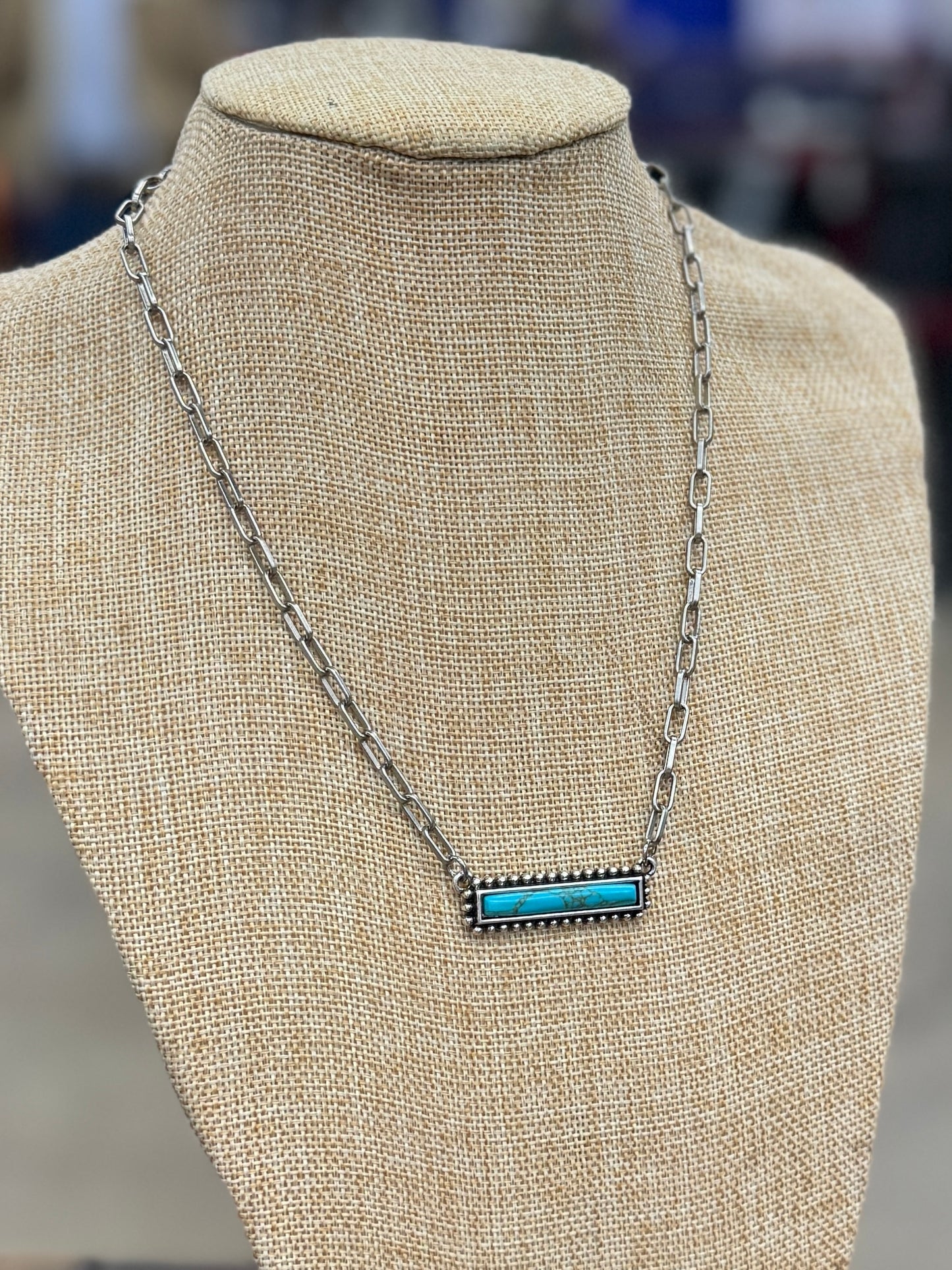 Turquoise Bar Necklace