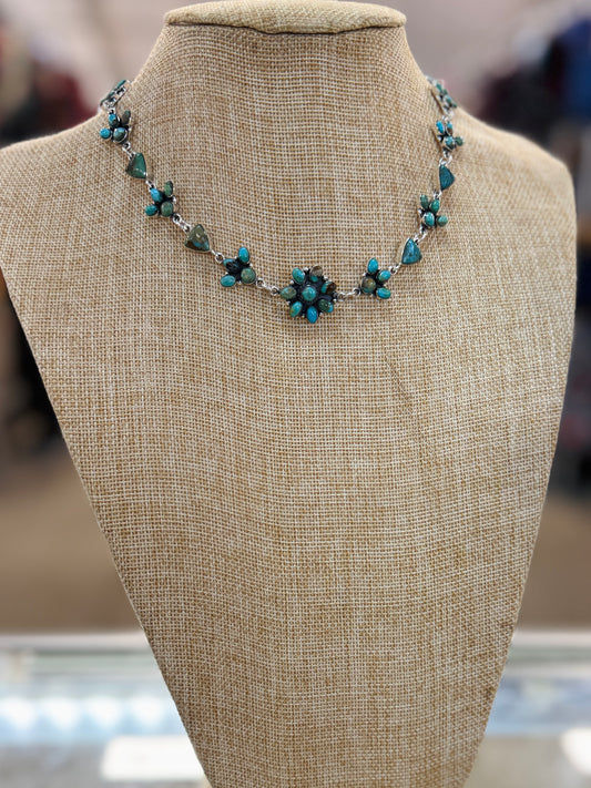 {Maria} Kingman Choker Sterling Necklace