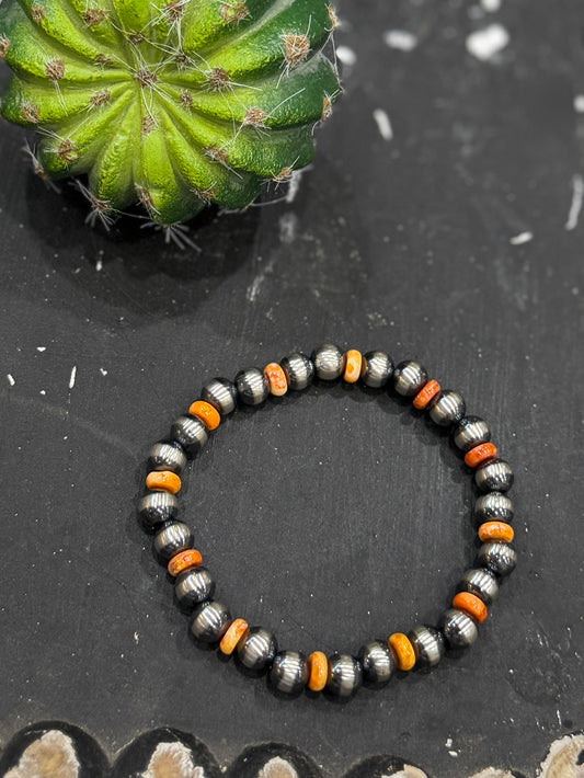 Spiny Oyster Stretch Sterling Bracelet