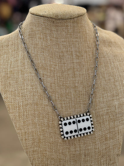 White Domino Necklace