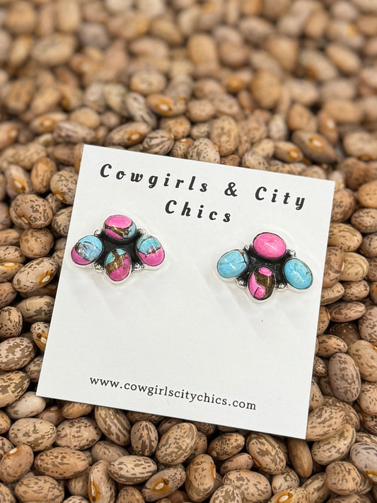 Cotton Candy Small Cluster Earrings