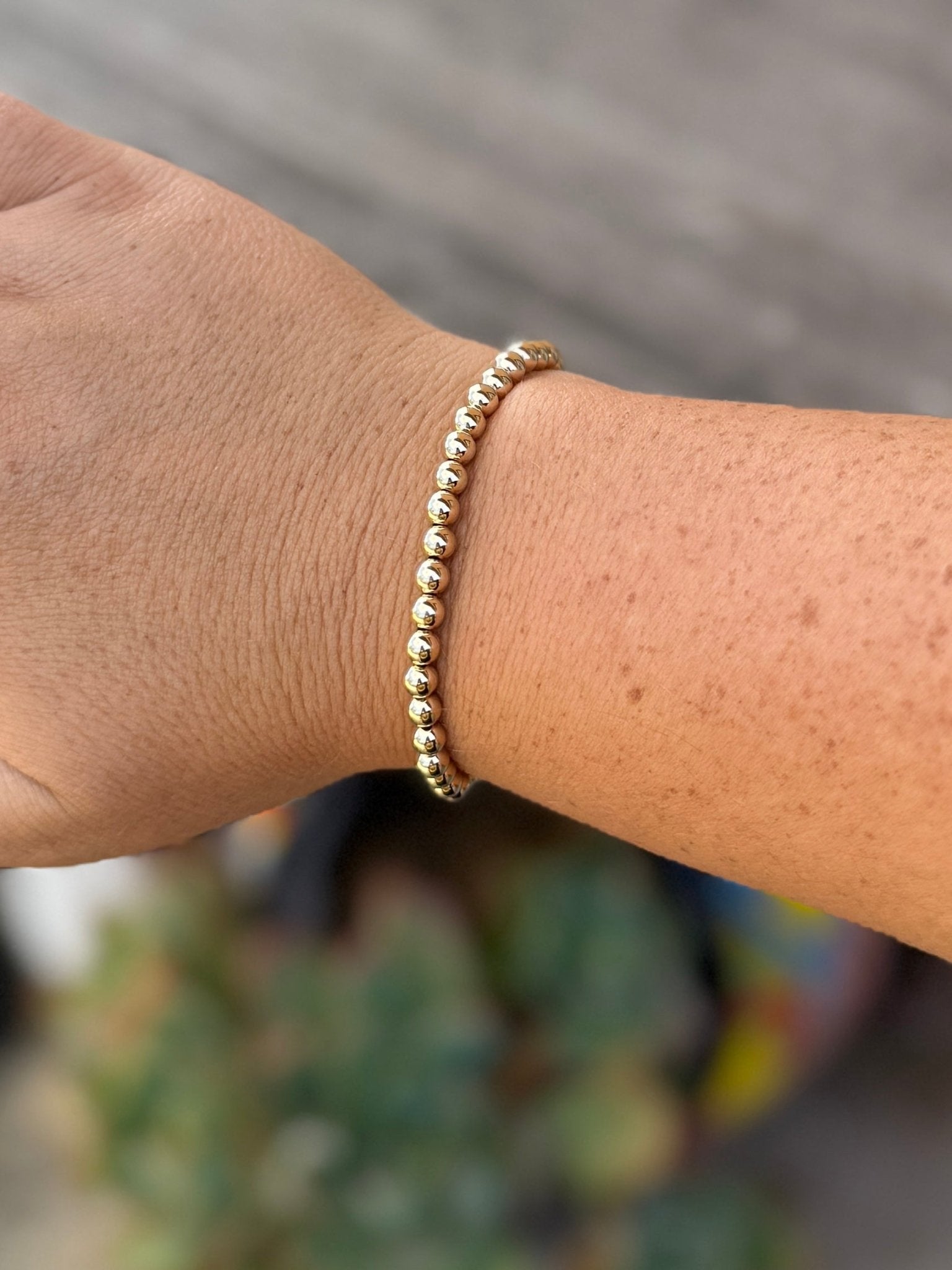 5mm Gold Filled Pearl Bracelet (Stretch) - Cowgirls & City Chics