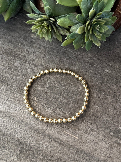 5mm Gold Filled Pearl Bracelet (Stretch) - Cowgirls & City Chics