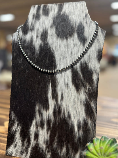 5mm Sterling Silver Pearl Necklace - Cowgirls & City Chics