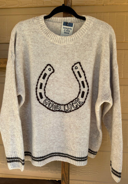 Embroidered {Good Luck} Sweater