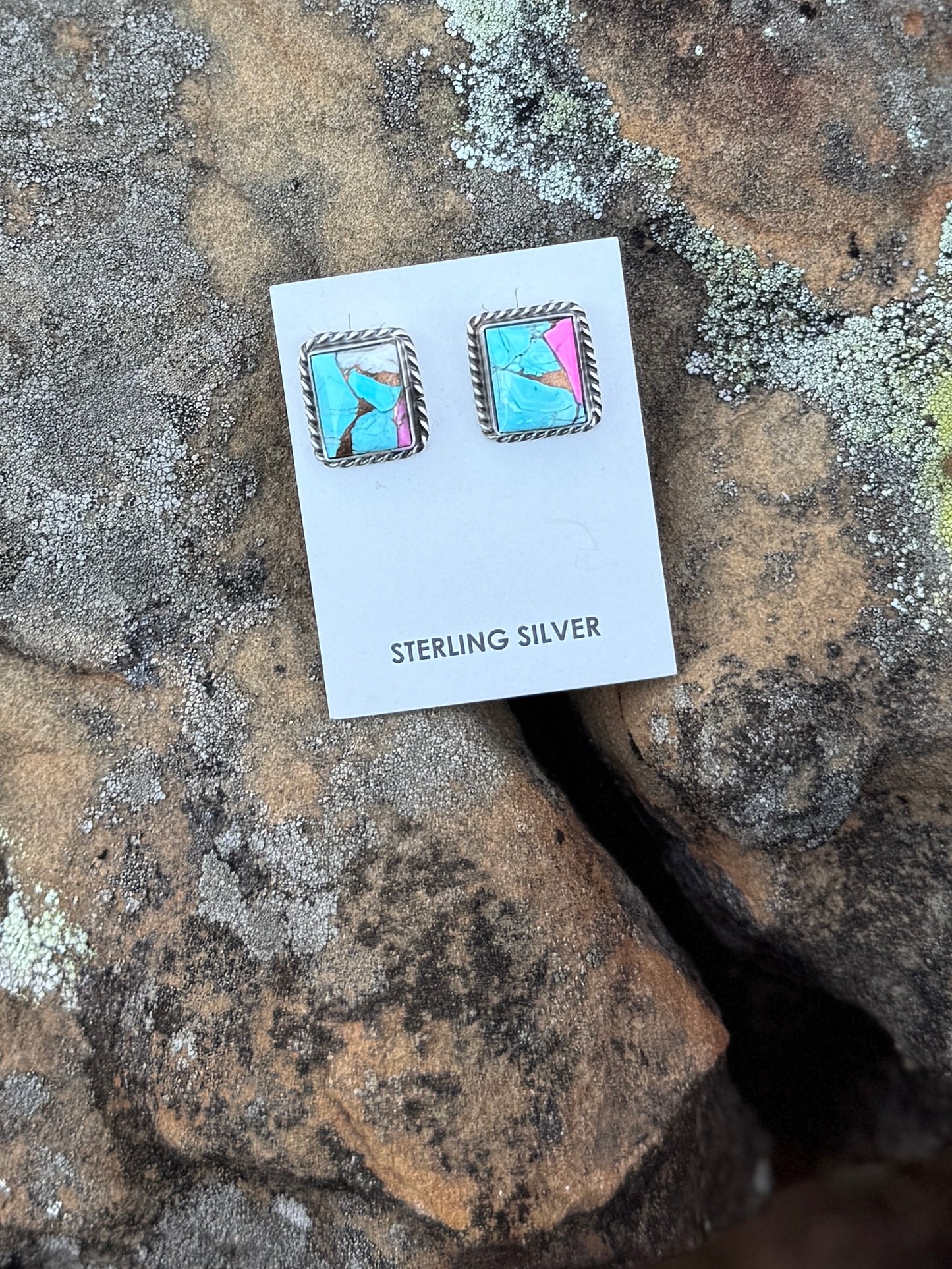 Cotton Candy Square Earrings