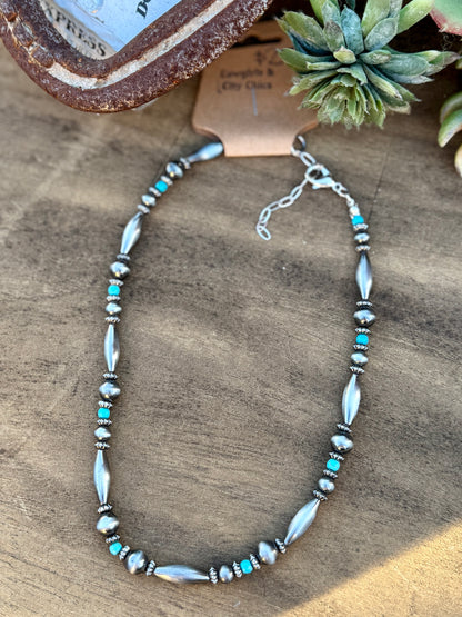 Turquoise & Pearl {Destin} Necklace