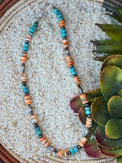 {Whitney} Turquoise & Spiny Necklace
