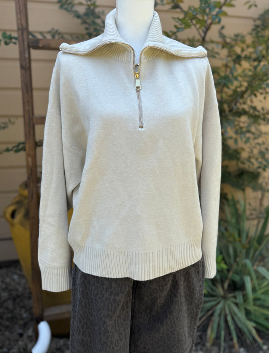 Quarter Zip Collared Sweater