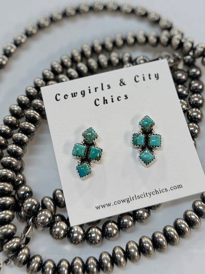 Kingman Square Stud Earrings
