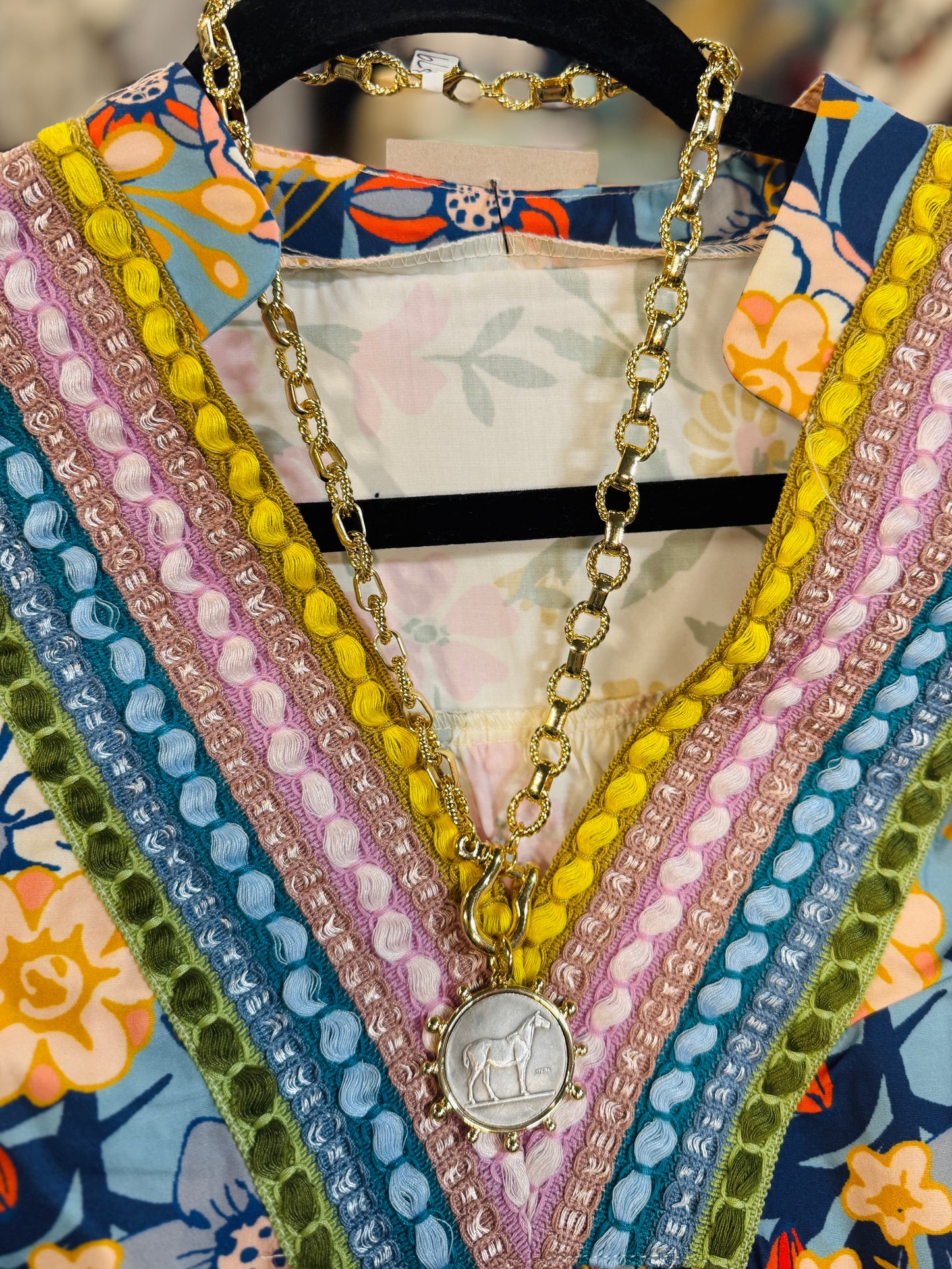 Equestrian Coin Toggle Necklace