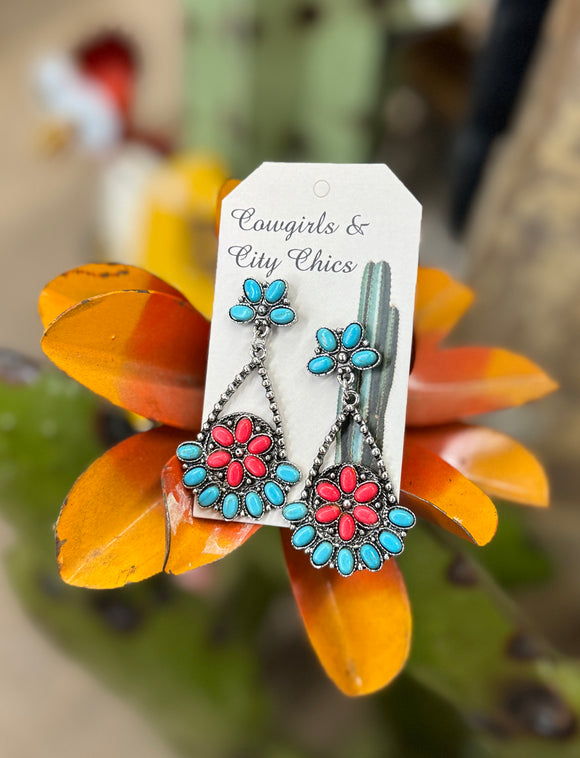 Red & Turquoise Earrings