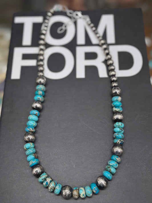 {Ocean Waters} Turquoise & Pearl Necklace