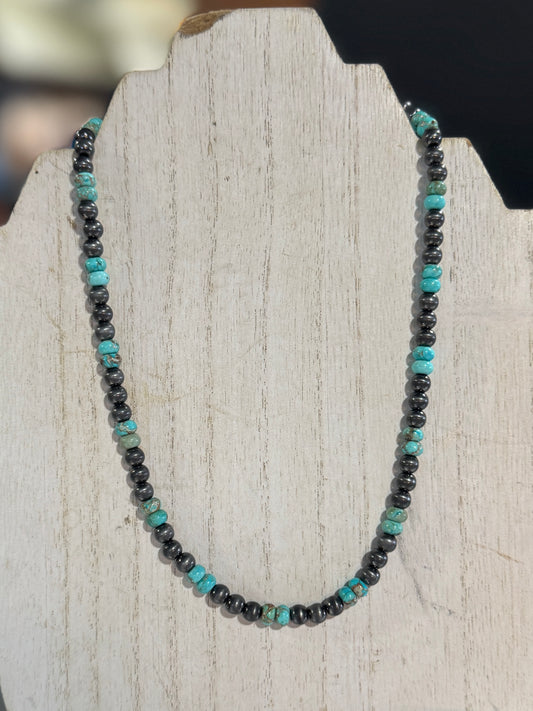 {Abilene} Kingman &  Pearl Necklace