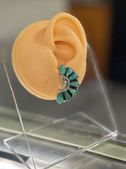 Side Kingman Cluster Stud Earrings