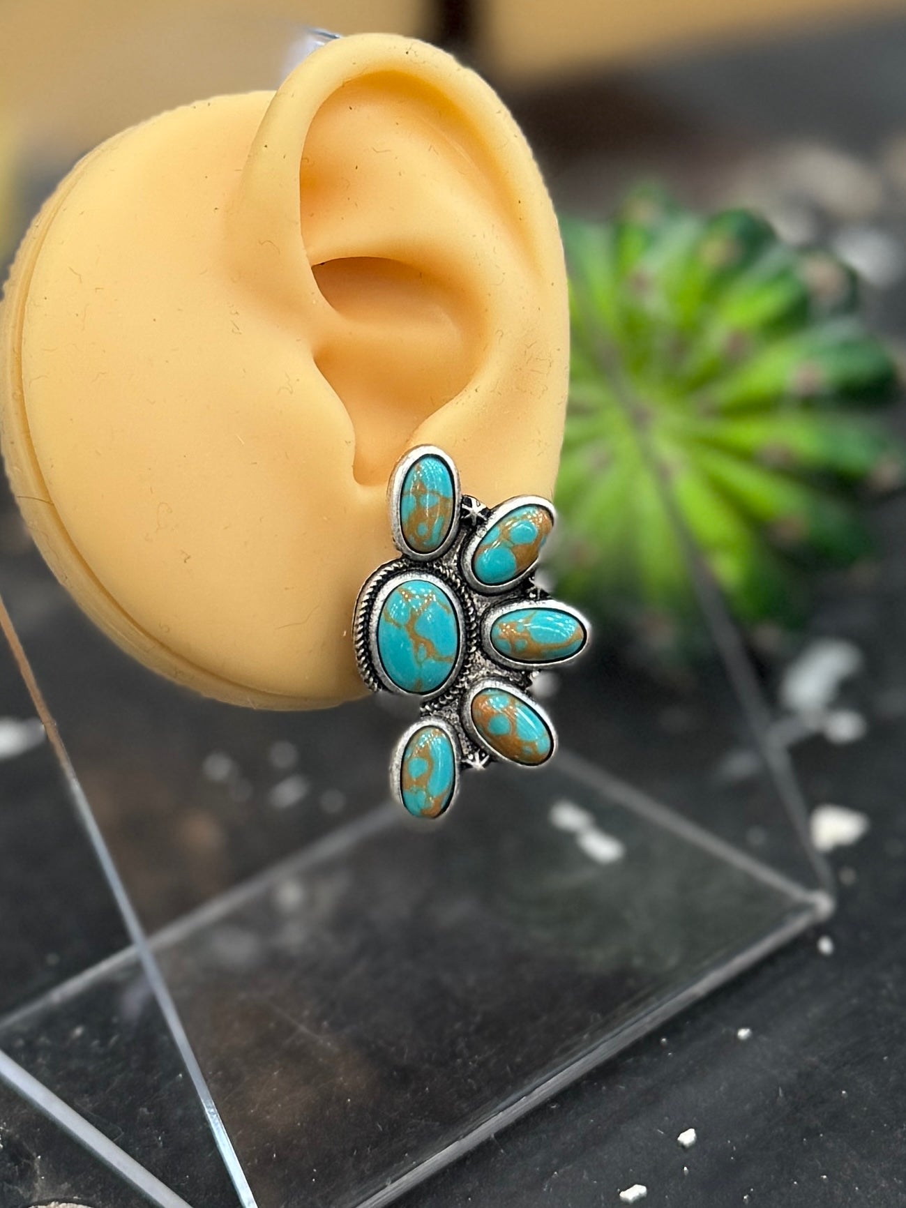 Southwest {Turquoise} Two-Tone Earrings