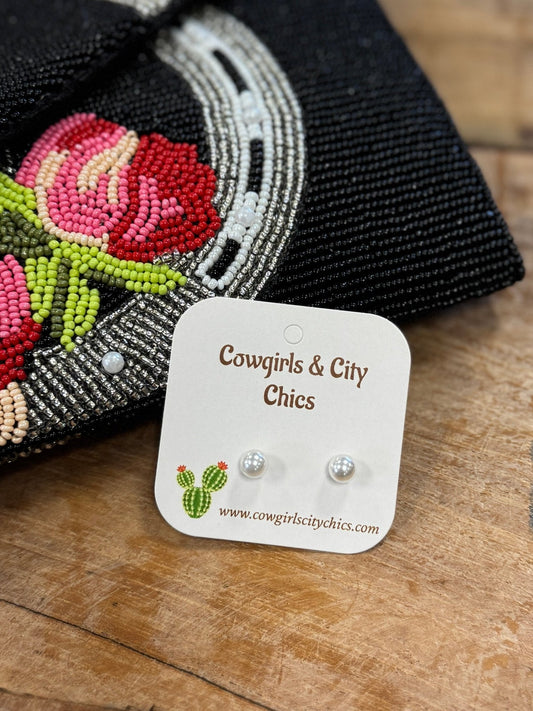6mm Pearl Post Earring - Cowgirls & City Chics