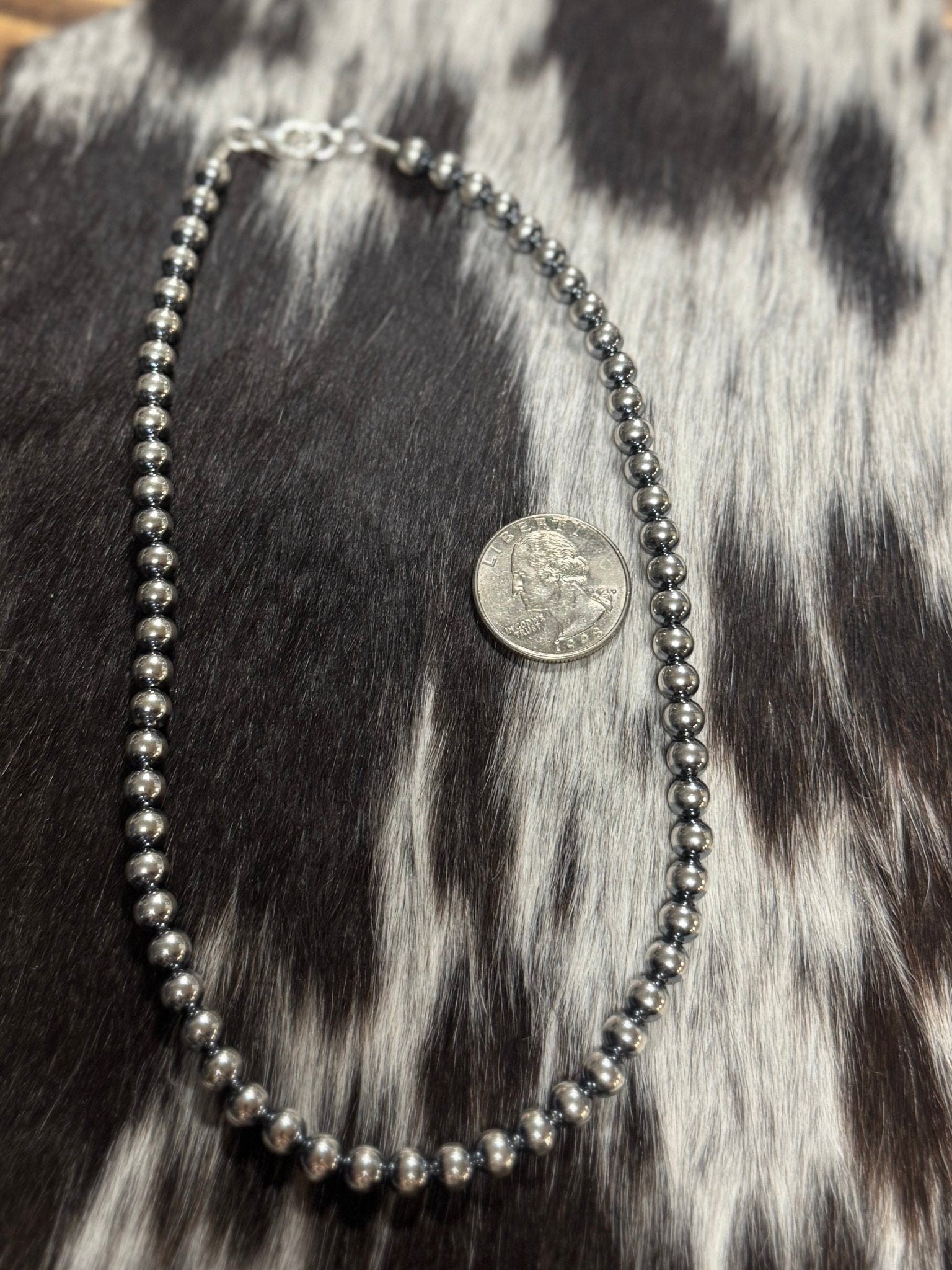 6mm Sterling Silver Navajo Pearl Necklace - Cowgirls & City Chics