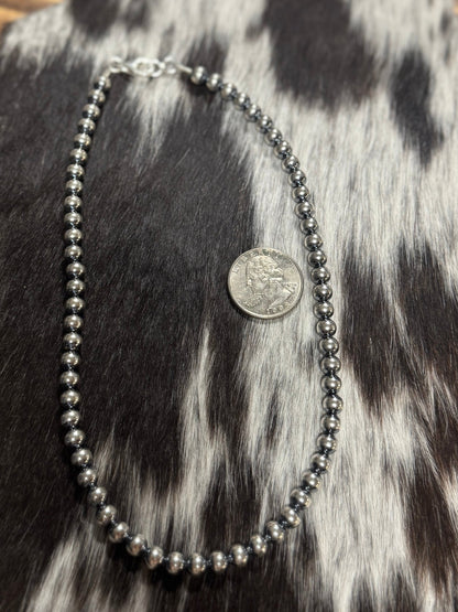 6mm Sterling Silver Navajo Pearl Necklace - Cowgirls & City Chics