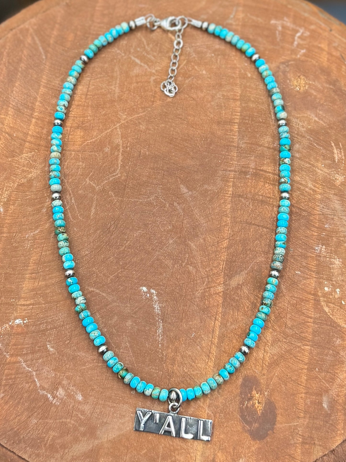{Y'all} Turquoise Beaded Necklace
