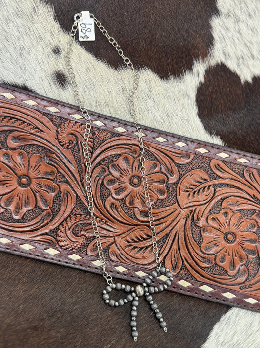 {Pepper} Silver Bow Chain Necklace
