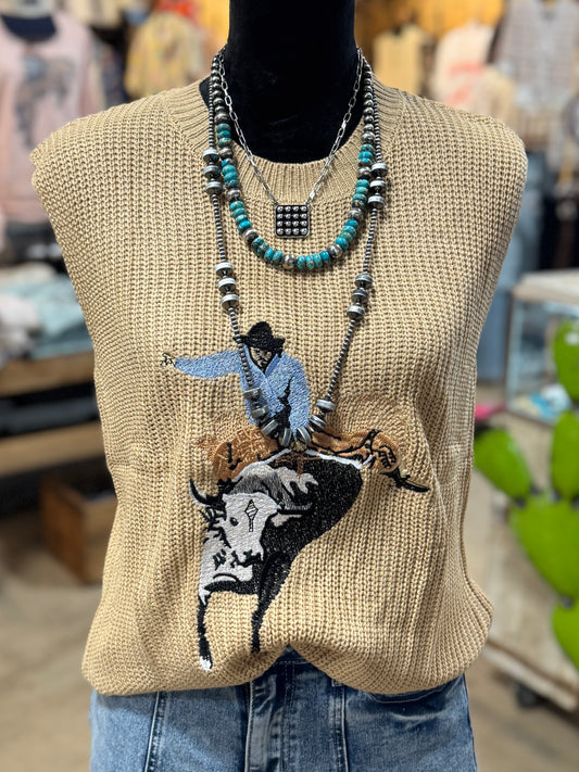 Buckin' Bull Sleeveless Sweater Tank