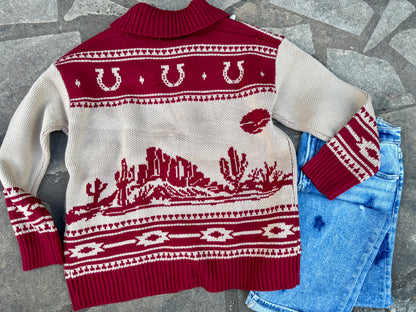 Rodeo Desert Cardigan {Burg.}
