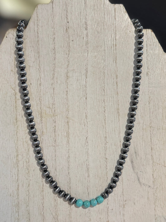 {Dallas} Turquoise & Pearl Necklace