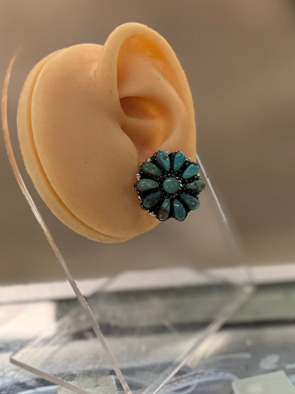 Green Kingman Cluster Earrings