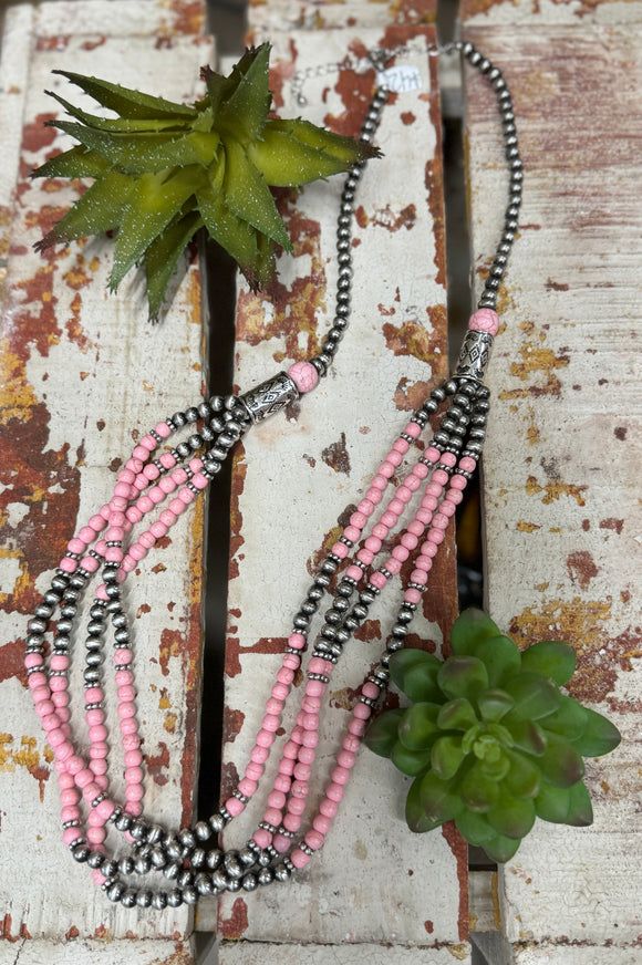Southwestern Layered {Pink} Necklace