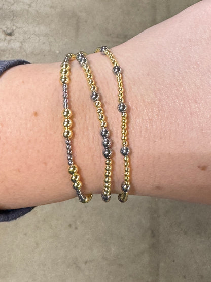 Two-Tone Varied Bead Bracelet