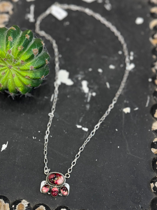 Dahila Rose Cluster Necklace