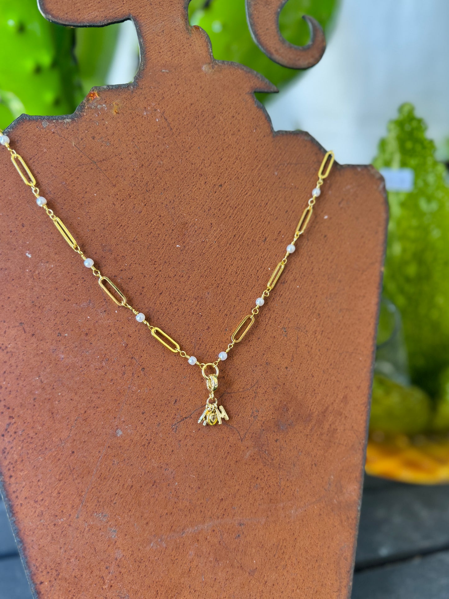 M O M Charm Necklace
