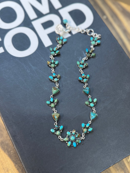 {Maria} Kingman Choker Sterling Necklace