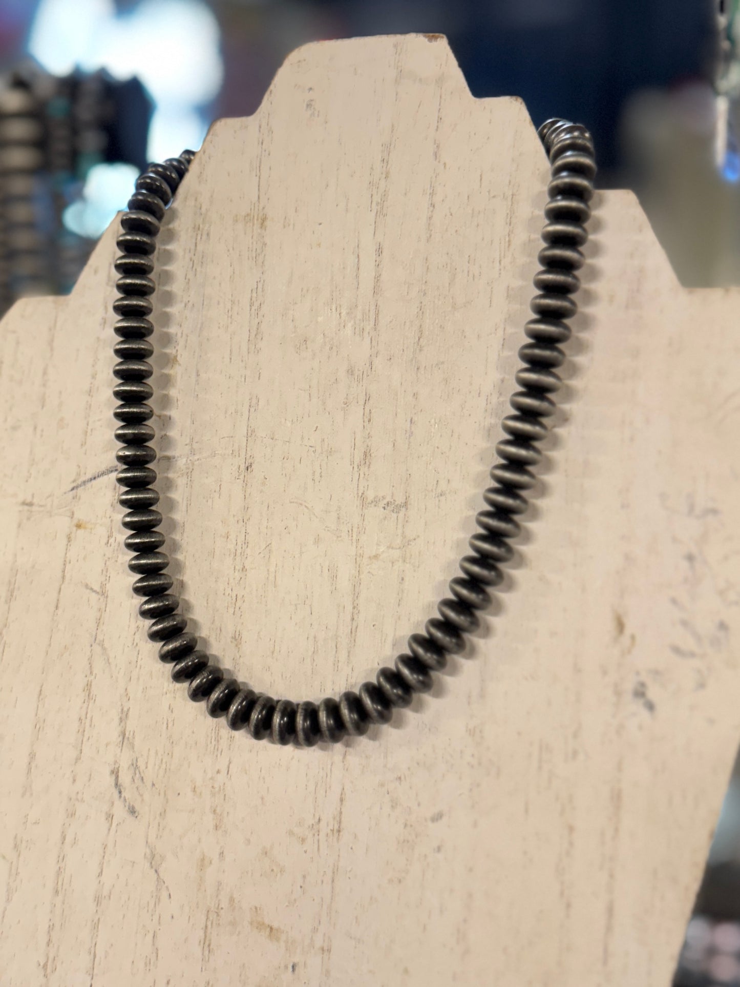 Flat Spacer Pearl Necklace